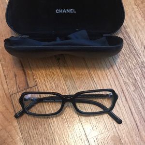 Black Pearl Chanel Eyeglasses with case